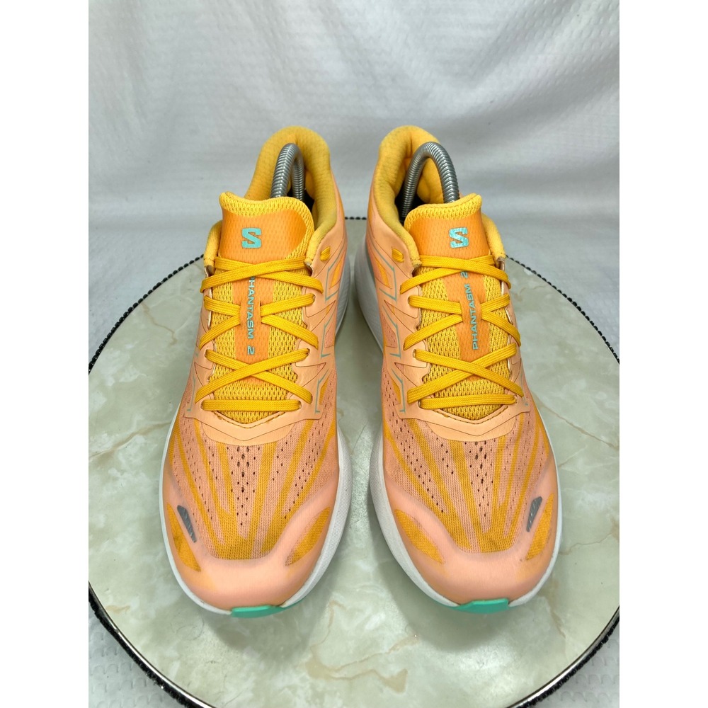 Salomon Phantasm 2 Road Running Shoes Womens 9 Orange Yellow Sporty Gym Sneakers - Picture 4 of 11